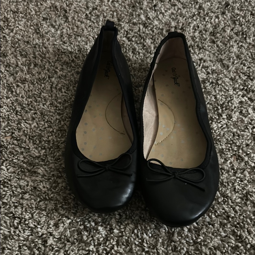 Cat & Jack Black Dress Shoes with Bow Detail